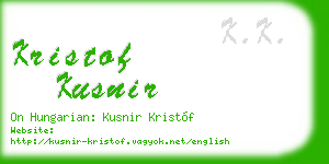 kristof kusnir business card